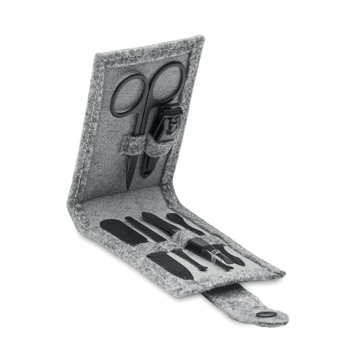 MO2140-07Nailkit Felt Manikuere-Set RPET-Filz_ grau