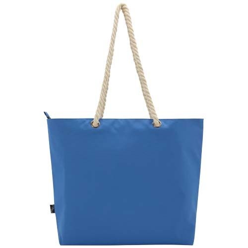 PF130079-2Panama Strandkuehltasche mit Kordelgriffen aus recyceltem GRS-Material_ 23L_ royalblau