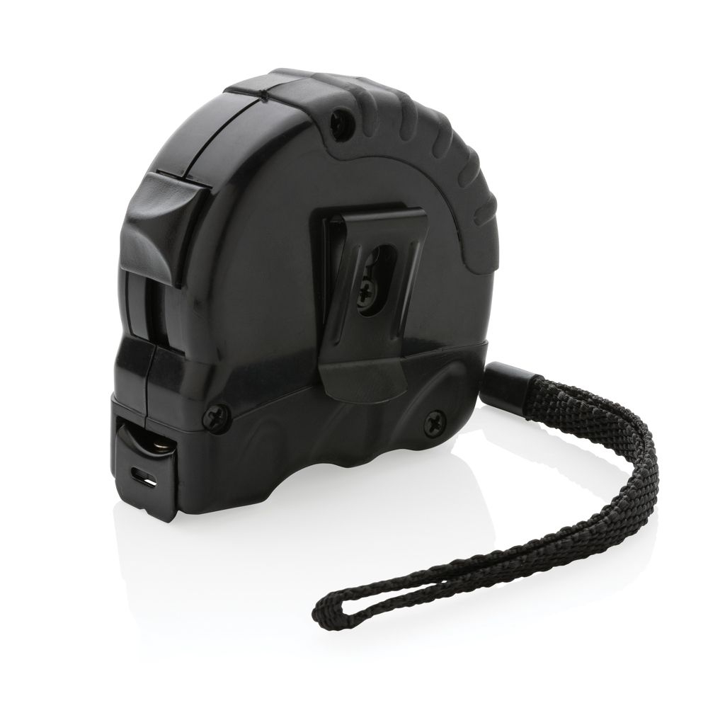 XDP112.11-15m_19mm Massband aus RCS recyceltem Kunststoff_ schwarz