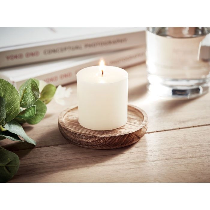 MO6282-40Pentas Kerze mit Halter_ holz