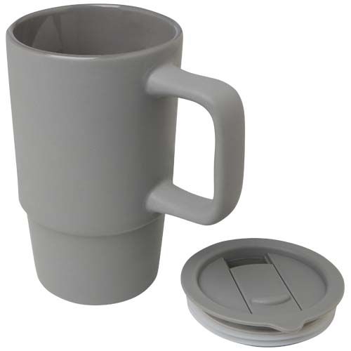 PF100896-2Carter 450 ml Keramiktasse mit Kunststoffdeckel_ grau
