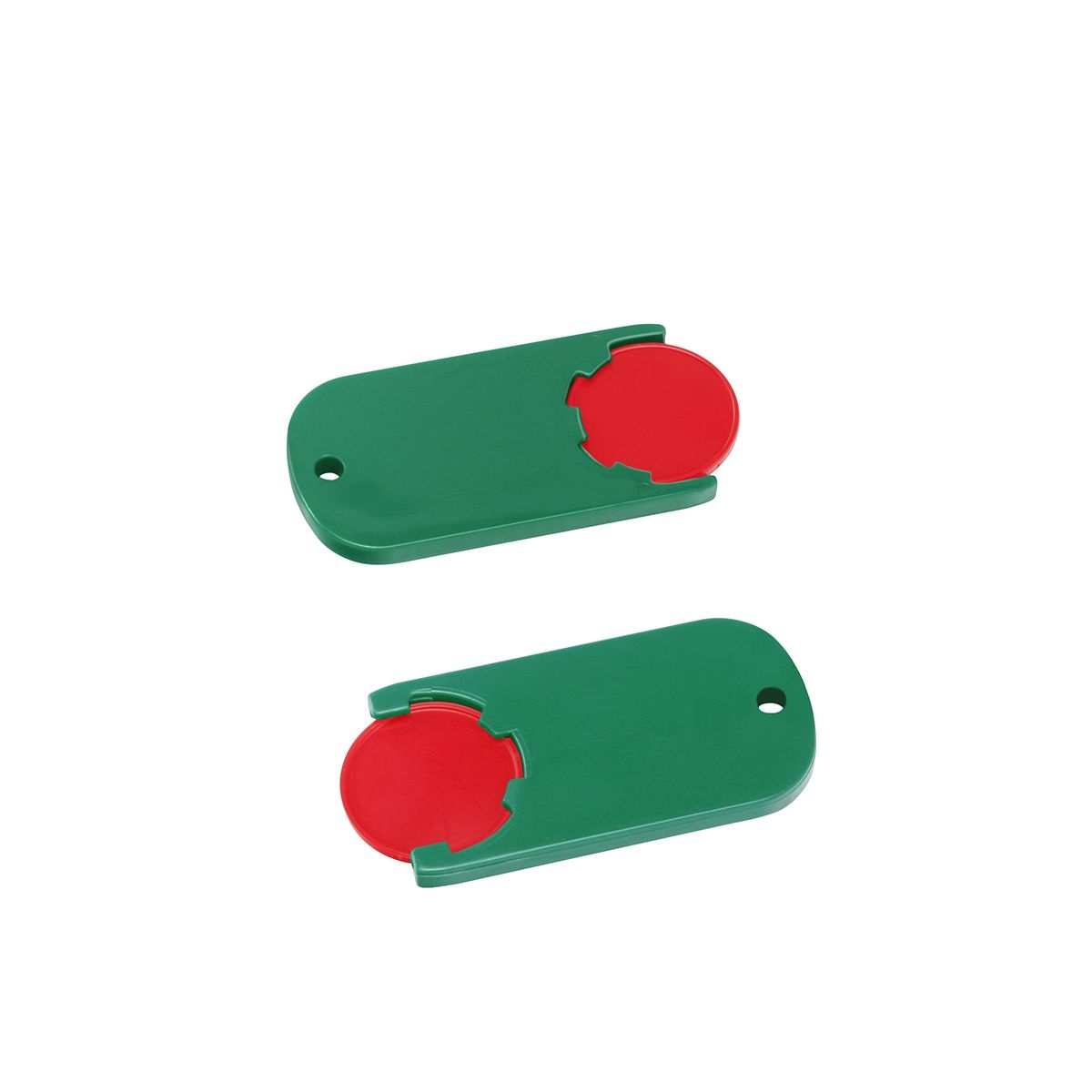 HE7439-1-2Chiphalter mit 1€-Chip _Alpha_ rot_ gruen