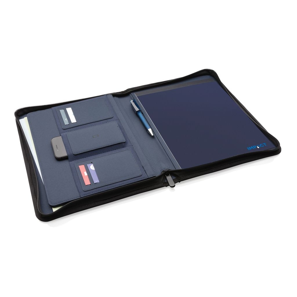 XDP774.16-5Impact AWARE™ RPET A4 Portfolio mit Reissverschluss_ navy blau