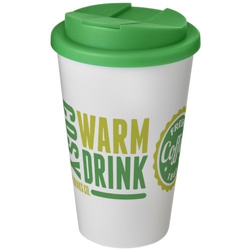 PF210695-7Americano® 350 ml Isolierbecher mit auslaufsicherem Schraubverschluss_ weiss_gruen