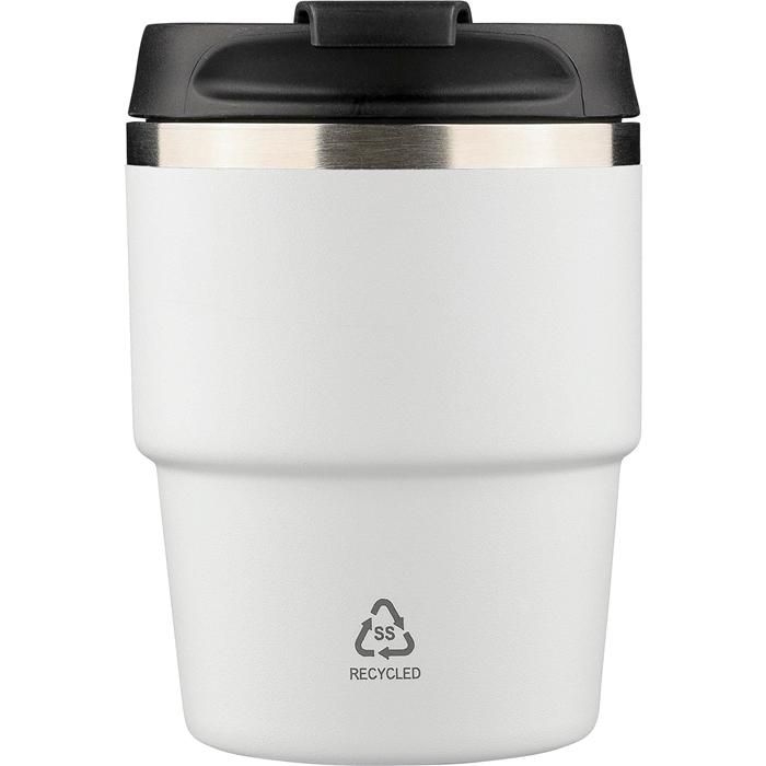 GI1353905-02Recycelter Edelstahl-Becher mit doppelter Wand _175 ml_ Oli_ weiss
