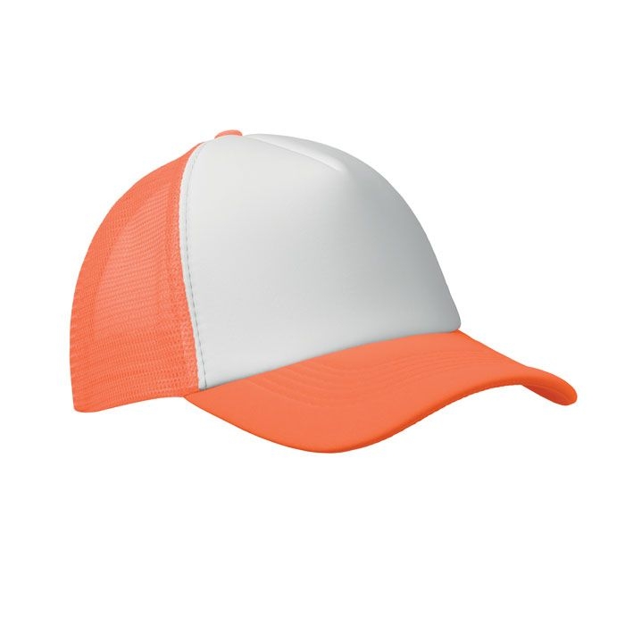MO2269-71Bubble Trucker cap 5 panels_ neon orange