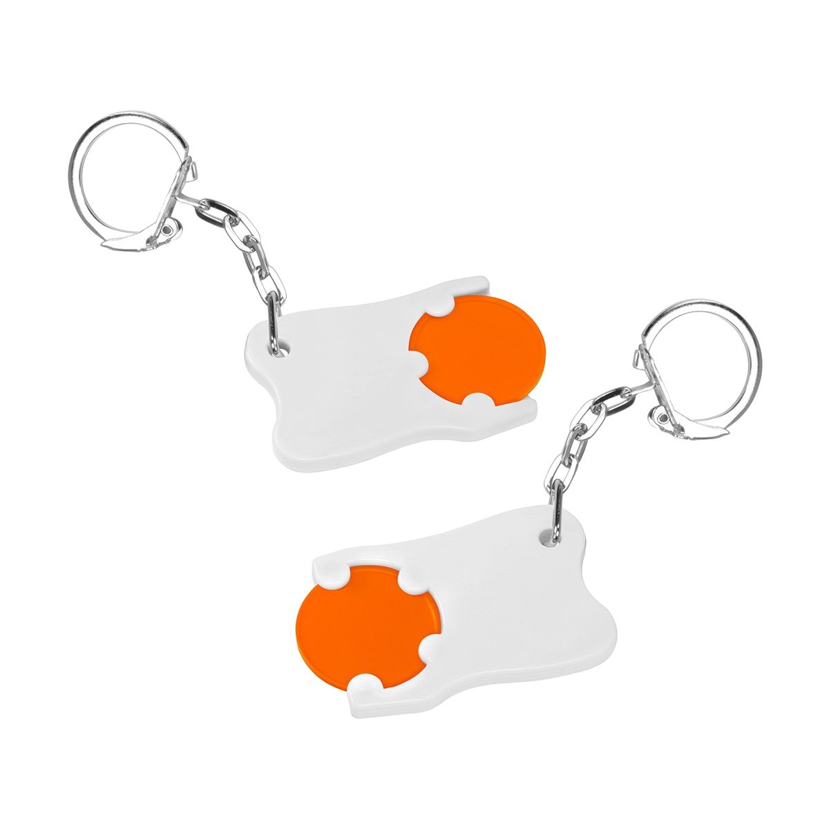 HE8287K-5-0Chiphalter mit 1€-Chip _Zahn_ orange_ weiss