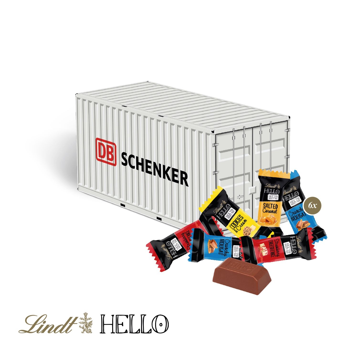 CD95588-013D Praesent _Container_ mit Lindt HELLO_ Lindt Hello Mini Stick