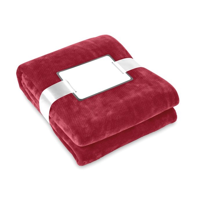 MO9088-02Davos Flanell Fleece-Decke_ bordeaux