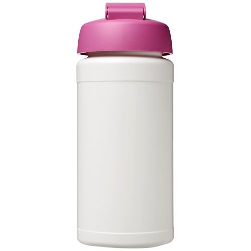 PF210068-9Baseline® Plus 500 ml Sportflasche mit Klappdeckel_ weiss_rosa