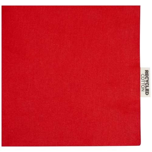 PF120733-3Madras 140 g_m² Baumwoll Tragetasche mit Seitenfalten aus GRS recycelter Baumwolle 12L_ rot
