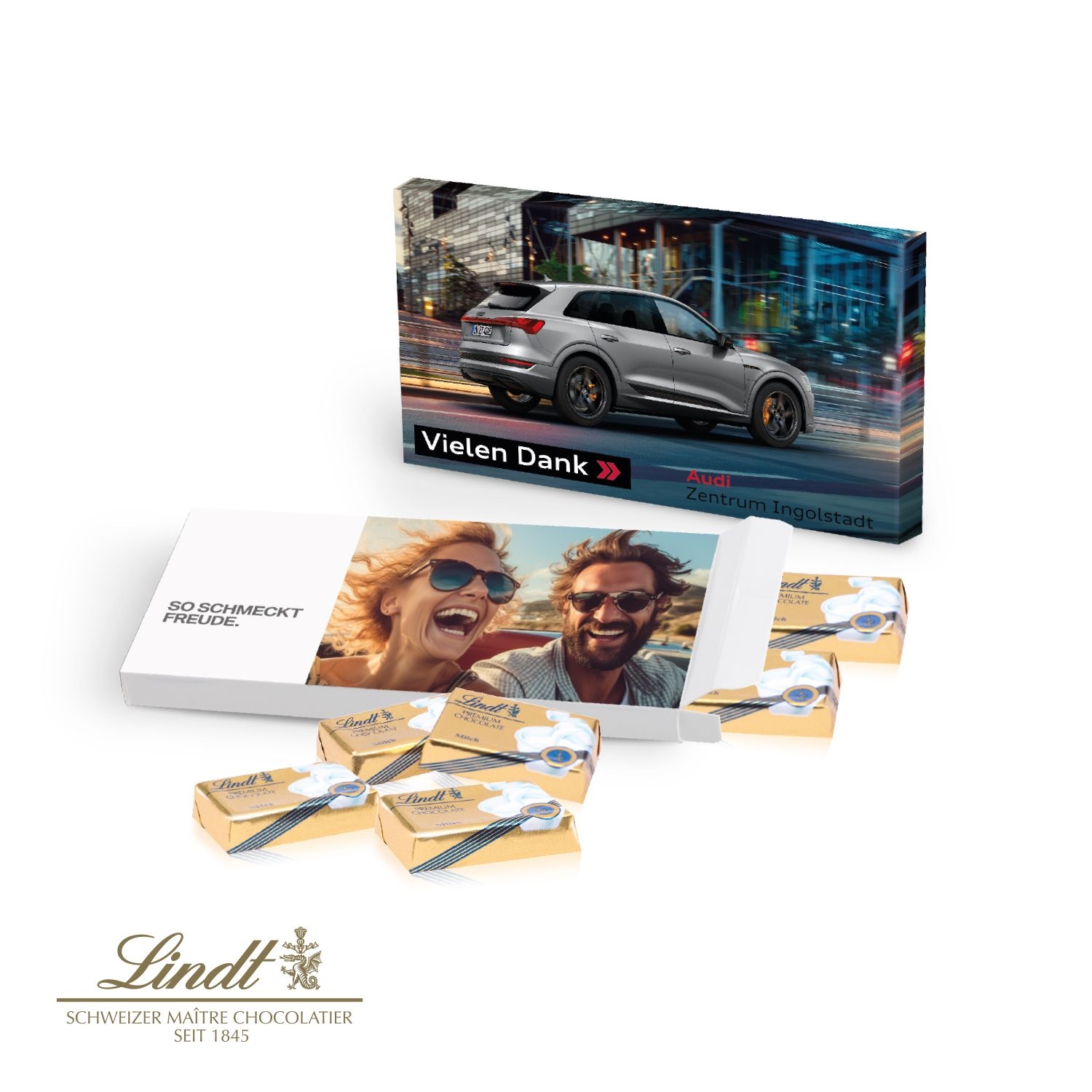 CD91000-01Praesentbox mit Schokotaefelchen_ Lindt Schokotaefelchen