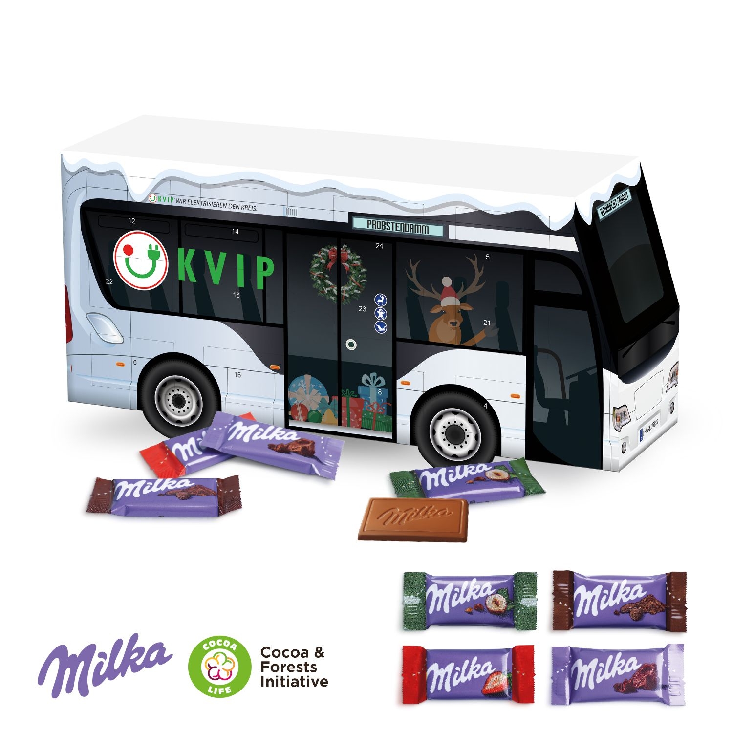 CD951703D Adventskalender _Bus_ mit Milka Schokolade