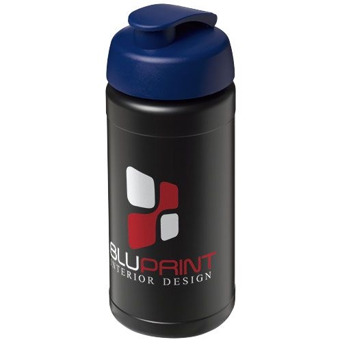 PF210068-14Baseline® Plus 500 ml Sportflasche mit Klappdeckel_ schwarz_blau