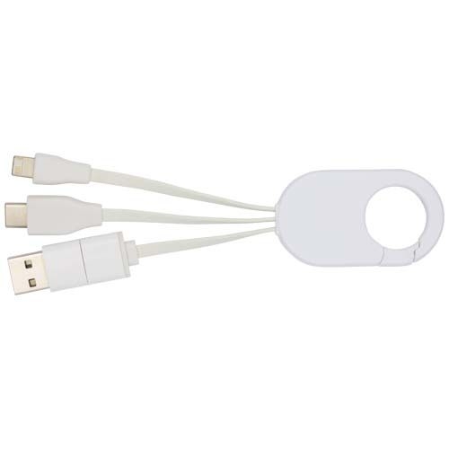 PF124435-1Troop 4-in-1 Ladekabel aus recyceltem Kunststoff_ weiss