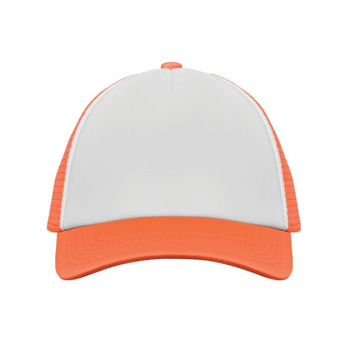 MO2269-71Bubble Trucker cap 5 panels_ neon orange