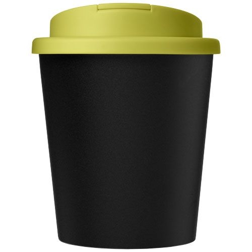 PF210455-5Americano® Espresso Eco 250 ml recycelter Isolierbecher mit auslaufsicherem Deckel _ schwarz_limone