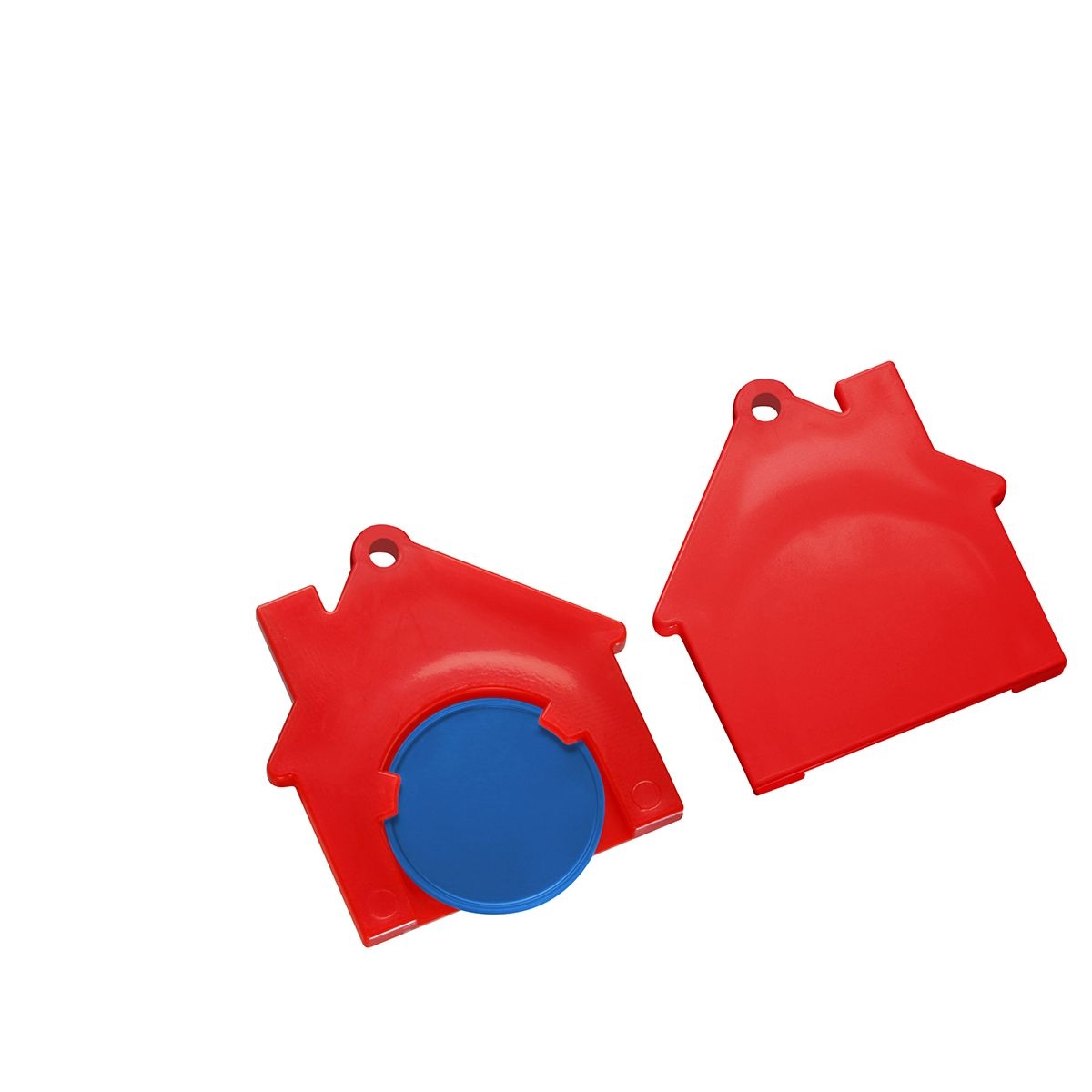 HE7516-3-1Chiphalter mit 1€-Chip _Haus_ blau_ rot