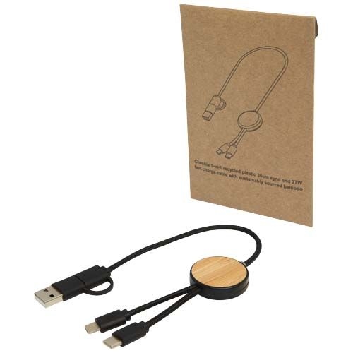 PF124421-2Chechia 30 cm 5-in-1 Kabel aus recyceltem Kunststoff fuer Datenuebertragung und 27W Schnellladung mit