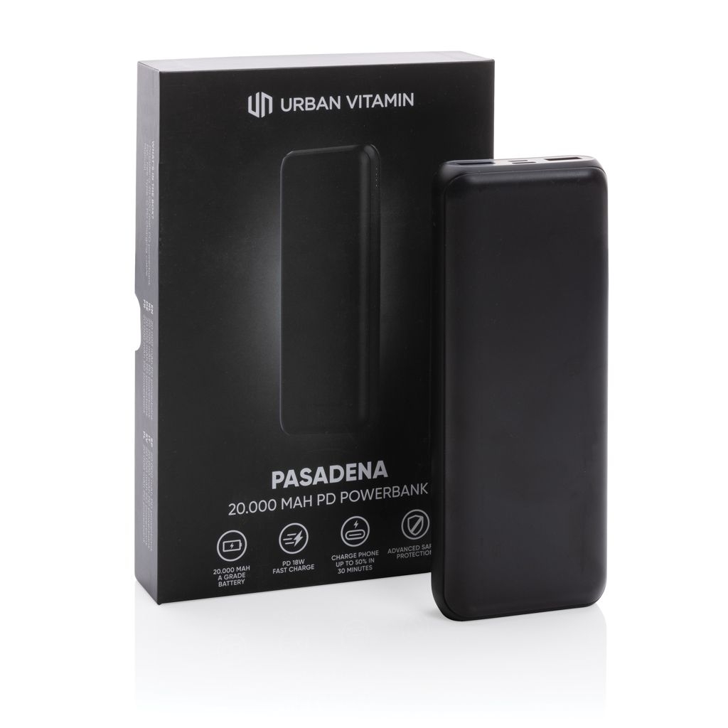 XDP322_75-1Urban Vitamin Pasadena 20.000mAh 18W PD Powerbank_ schwarz