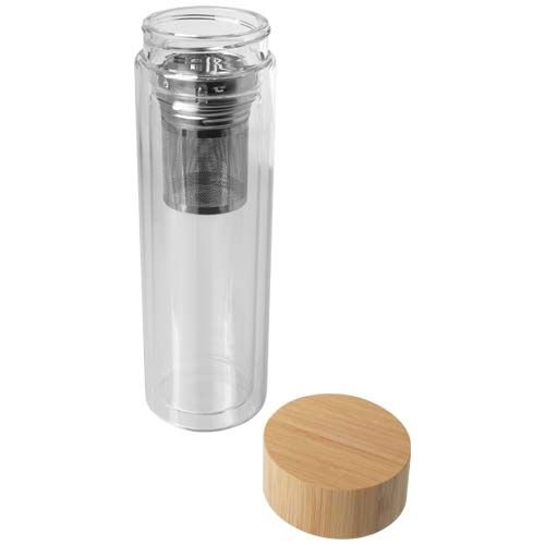 PF100810-1Bailey 400 ml Flasche aus Borosilikatglas mit Infuser und Bambusdeckel_ transparent klar