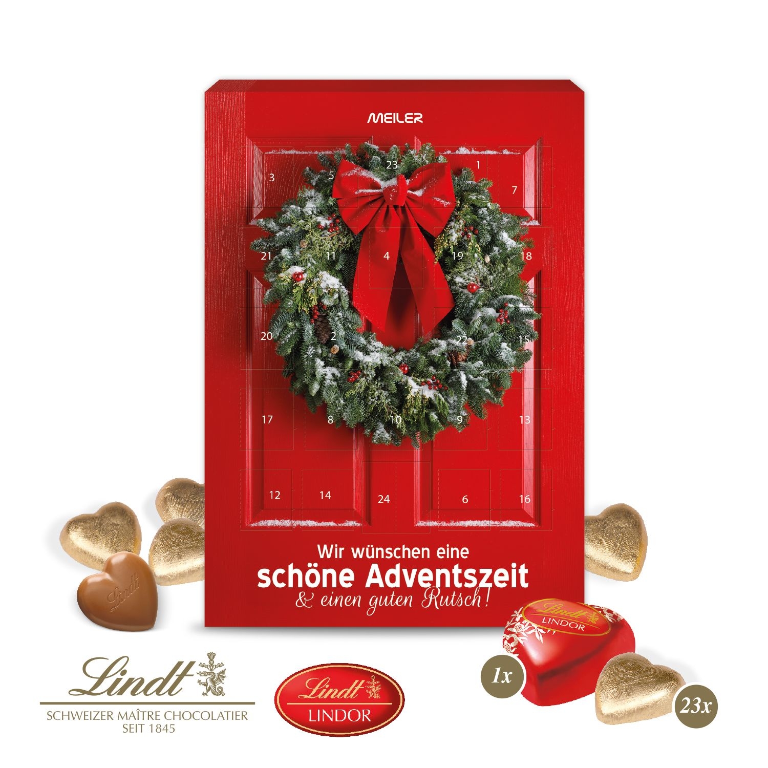 CD95317-01Adventskalender Lindt _Schokoladen-Herzen_ Motiv-Vorlage