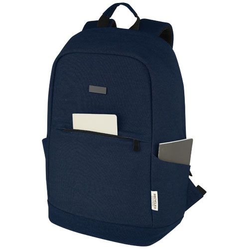 PF120677-1Joey 15_6 Zoll Anti-Diebstahl Laptop Rucksack 18 L aus GRS-recyceltem Canvas_ navy
