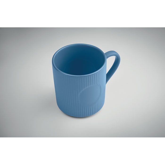 MO2397-04Ribmug Keramikbecher matt 340ml_ blau