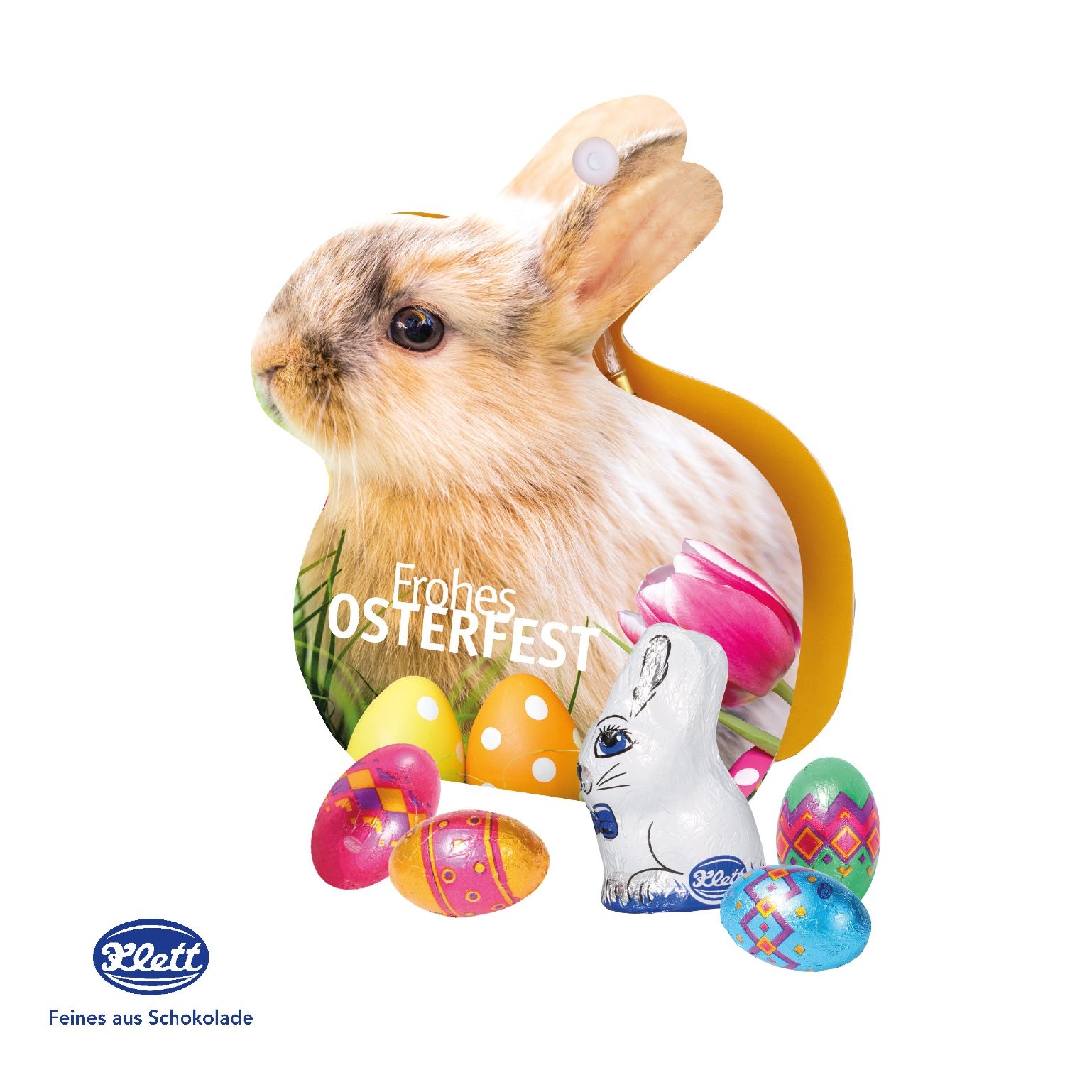 CD94691-01Werbe-Hase mit Schokoladenmischung von Klett_ Schokoladenmischung