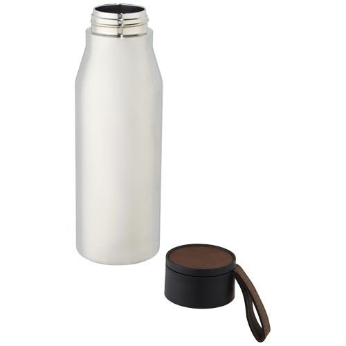 PF100668-1Ljungan 500 ml Kupfer-Vakuum Isolierflasche mit PU Kunststoffband und Deckel_ silber