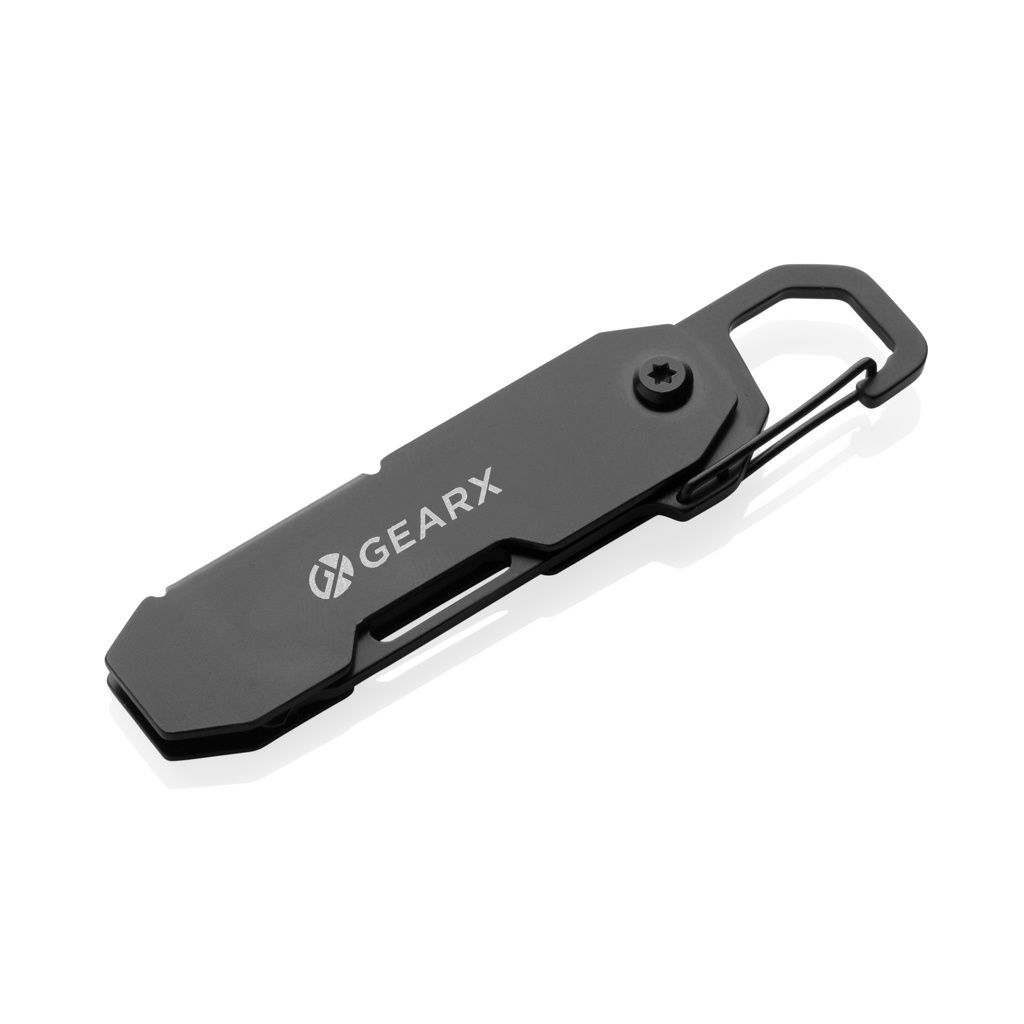XDP221.27-01Gear X faltbares EDC-Werkzeug mit Kartonmesser _ Karabiner_ schwarz
