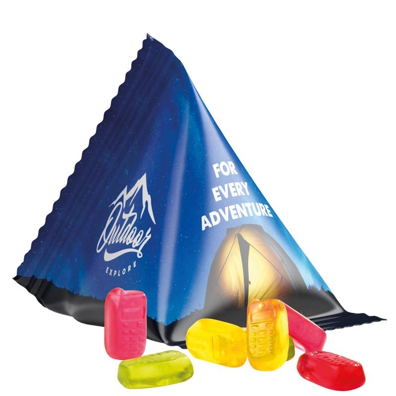 JG10063-5Tetraeder 15g_ Fruchtgummi Standardformen_ Handy_ weisse Folie