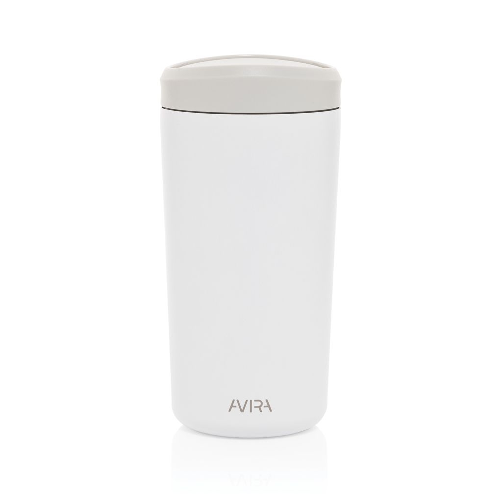 XDP438_10-03Avira Alix Klickbecher aus RCS rec. Stahl 400ml_ weiss