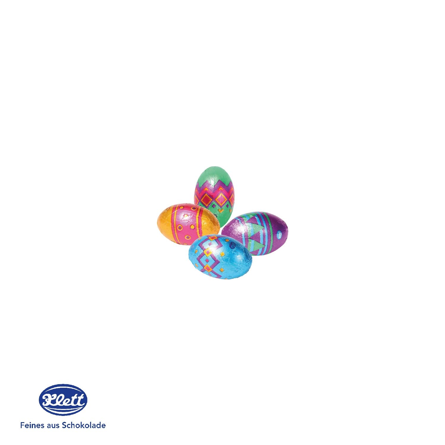 CD94692-01Eier Parade mit Klett Schokolade_ Schokoeier
