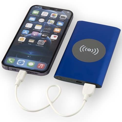 PF124384-2Juice 4000 mAh Typ-C kabellose Powerbank aus recyceltem Aluminium _ royalblau