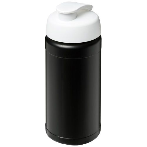 PF210068-13Baseline® Plus 500 ml Sportflasche mit Klappdeckel_ schwarz_weiss