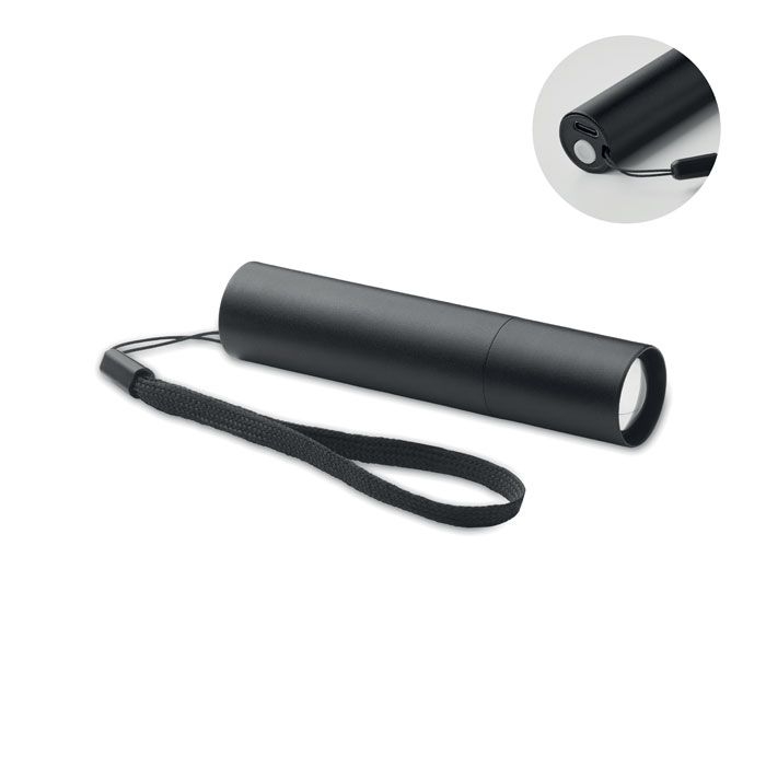 MO2461-03Aluminate Wiederaufladbare Taschenlampe_ schwarz