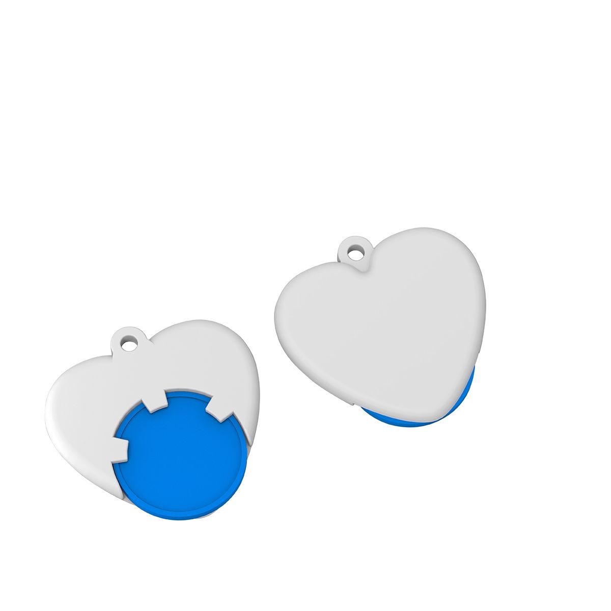 HE8652-3-0Chiphalter mit 1€-Chip _Herz_ blau_ weiss