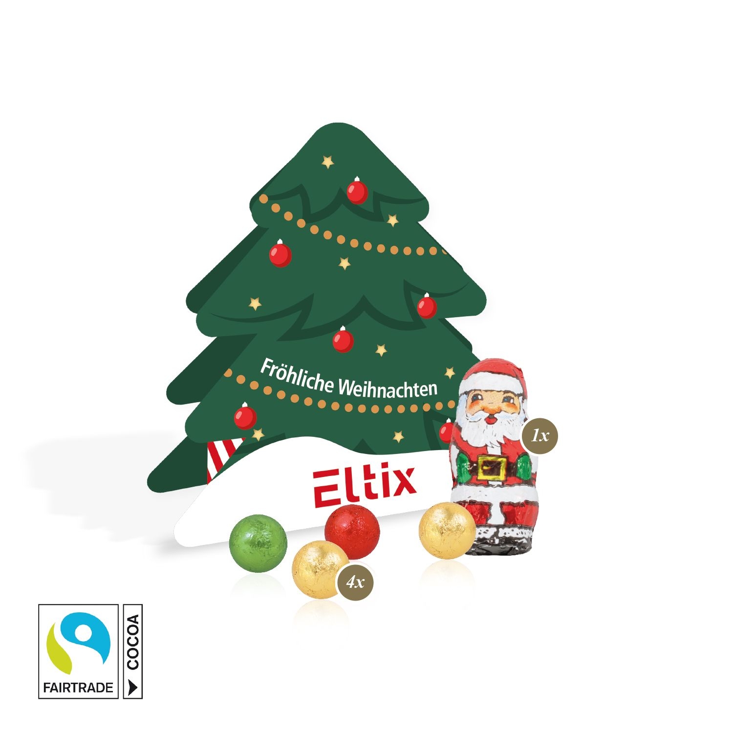 CD95568Praesent Tannenbaum mit Fairtrade® Schokolade