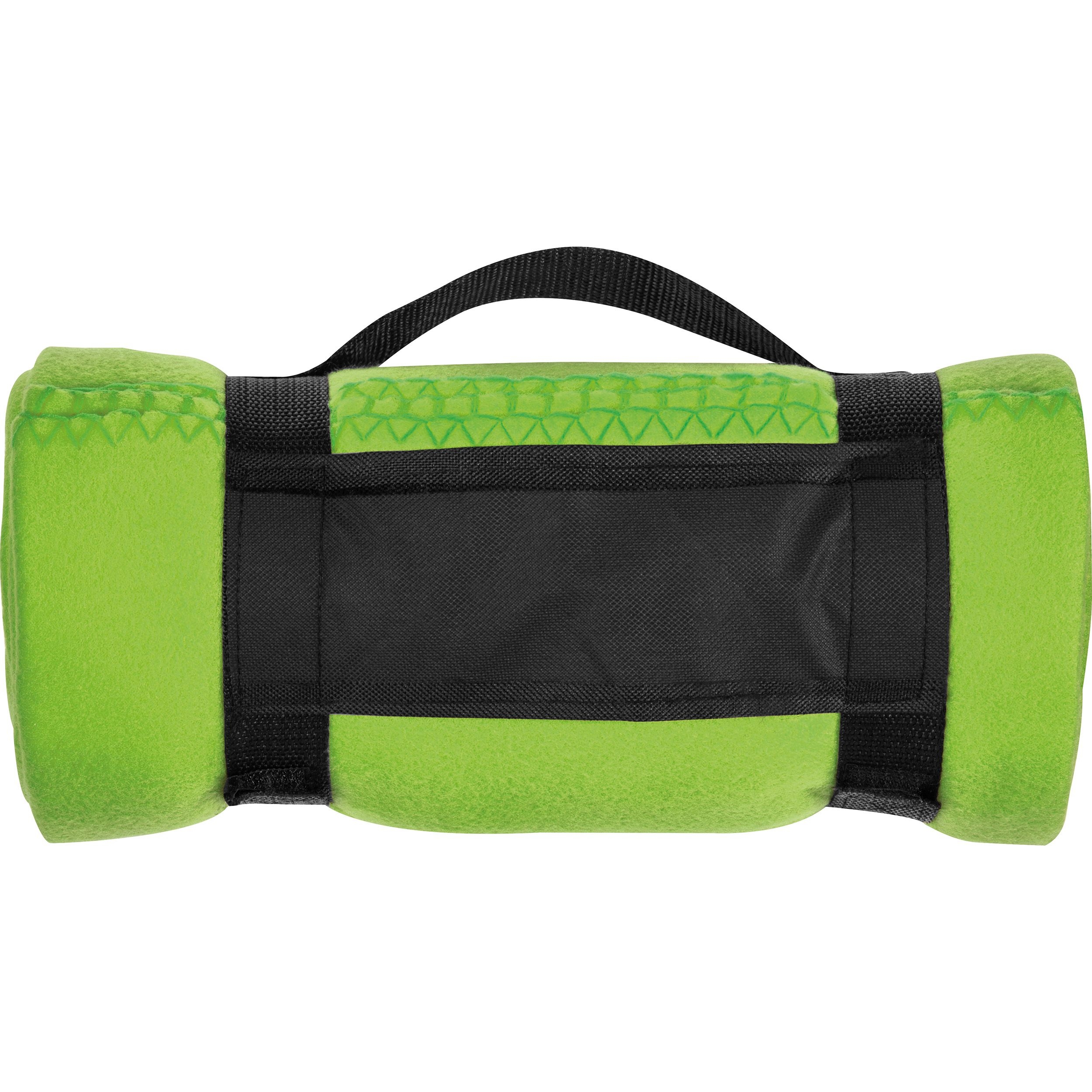 MA66902-29Fleecedecke mit Tragebanderole GIANFRANCO_ apfelgruen