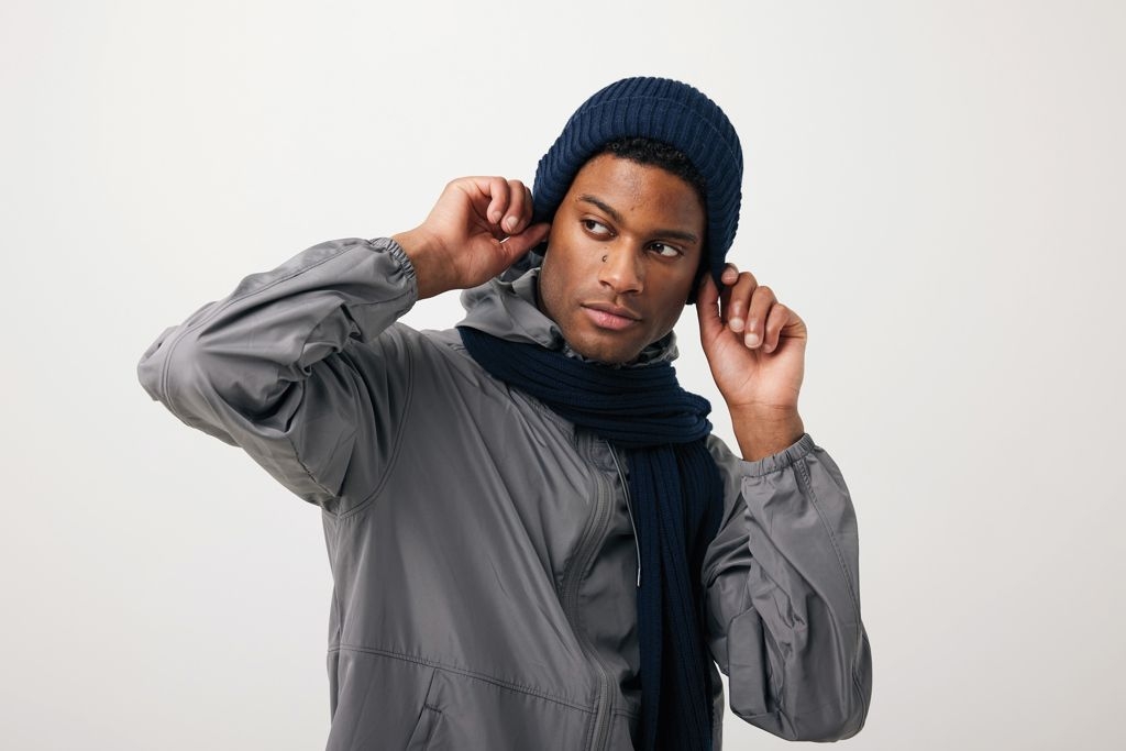 XDP453.39-25Impact AWARE™ Polylana® doppelt gestrickte Muetze_ navy blau