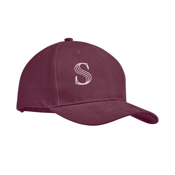 MO9643-02Tekapo Baseball cap 6 panels 270g_m²_ bordeaux