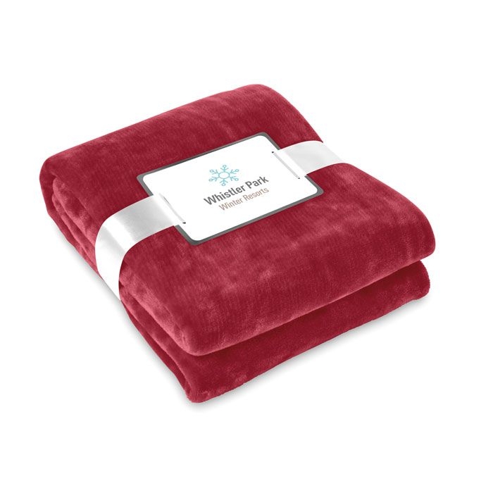 MO9088-02Davos Flanell Fleece-Decke_ bordeaux