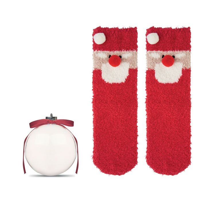 CX1586-05Snug L Weihnachtsbaumkugel mit Socken_ rot