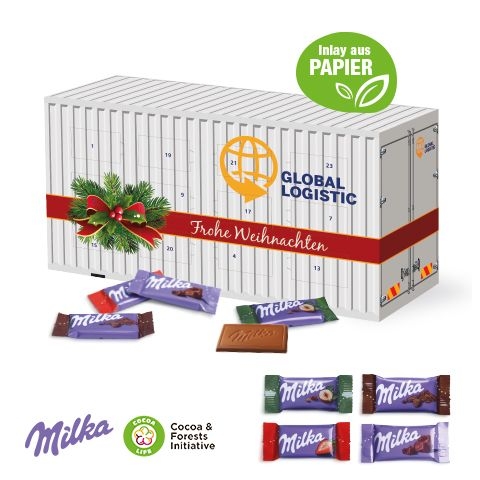 CD95173-013D Adventskalender _Container_ mit Milka Schokolade_ Motiv-Vorlage