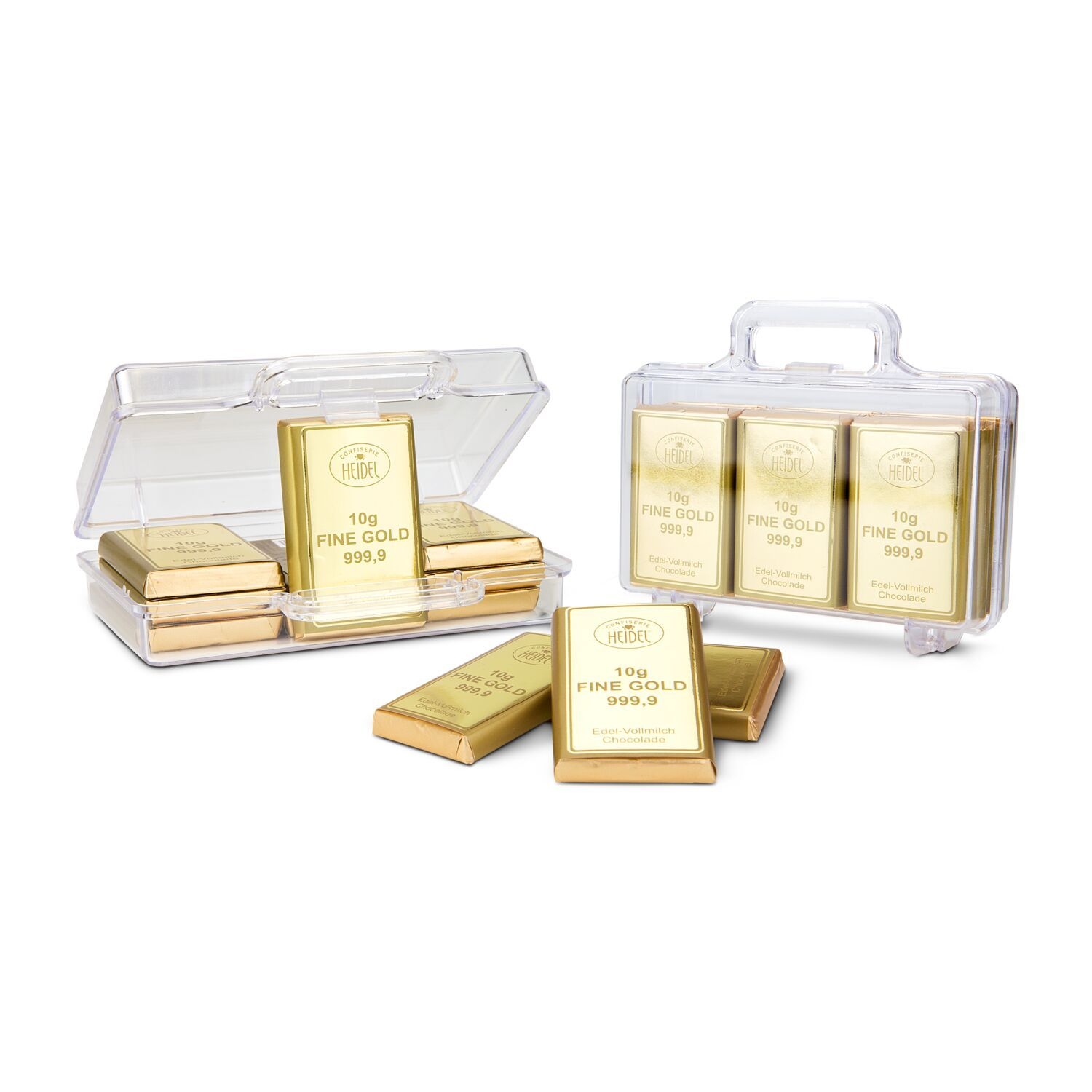 RP1723Sie sind Gold wert - Goldkoffer mit 12 Schokoladen Goldbarren _120 g_