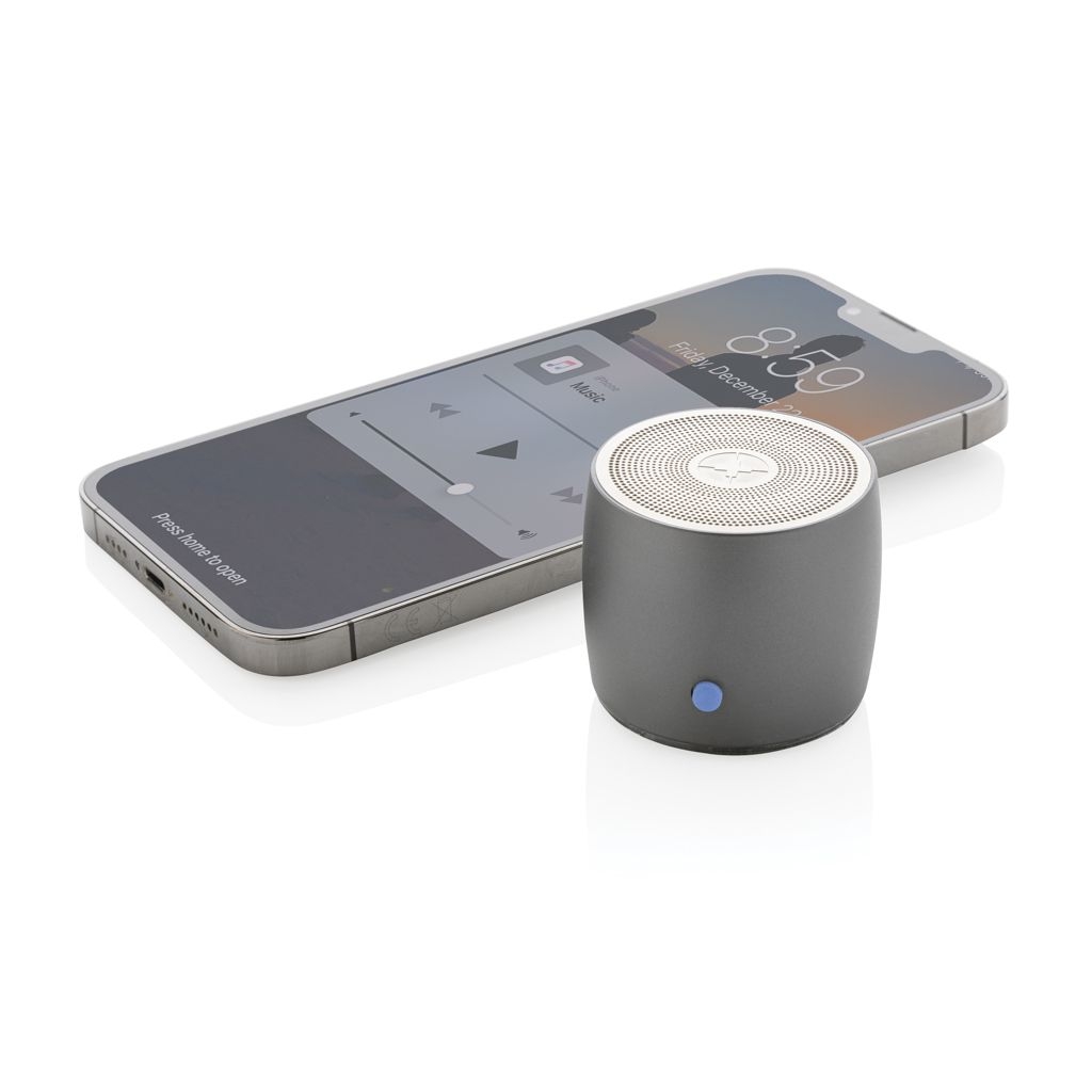 XDP331.00-2Swiss Peak 3W Basslautsprecher aus RCS recyceltem Aluminium_ grau