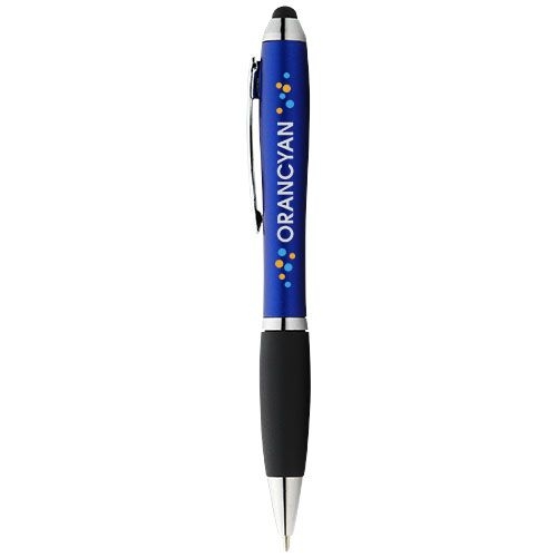 PF106903-3Nash Stylus Kugelschreiber farbig mit schwarzem Griff _blaue Mine_ royalblau_schwarz