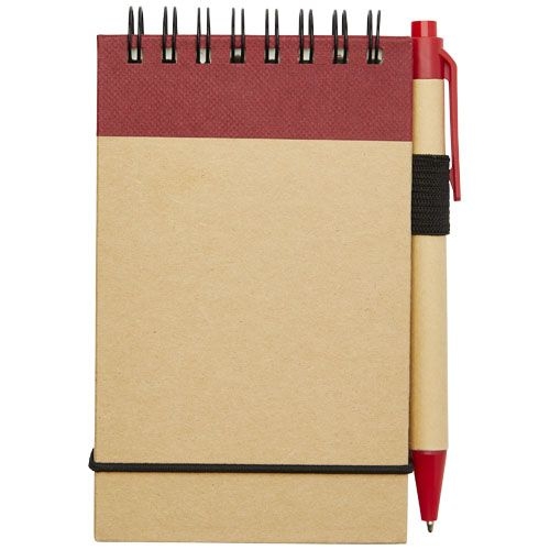 PF106269-1Zuse A7 Recycling Notizblock mit Stift_ natur_rot