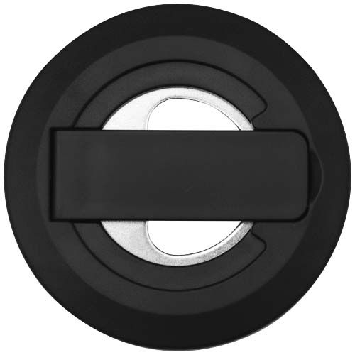 PF124461-4Ain Magnetische Smartphonehalterung  aus recyceltem Kunststoff mit Flaschenoeffner _ schwarz